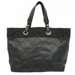 Chanel Paris Biarritz Canvas Tote Bag, Black, Women's